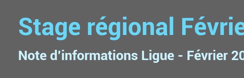 Note d’informations Ligue – Février 2018
